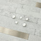 Light Beige Faux Stone PVC Stacked Tile Mixed Light Gold Metal Chips