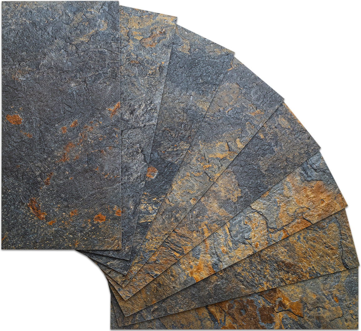 5.75''x12.2'' Rust Slate Subway PVC Tile