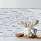 Light Grey Faux Stone Stacked PVC Mixed Silver Metal Chips