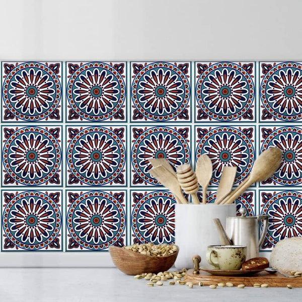 Colorful Talavera Mexican PVC Tile - Style 8