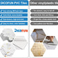 White Marble Look Hexagon PVC Mixed Golded Metal Chips