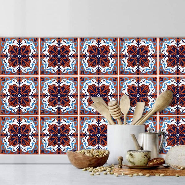 Colorful Talavera Mexican PVC Tile - Style 7