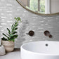 Grey Stacked PVC Tile Mixed Silver Metal Chips