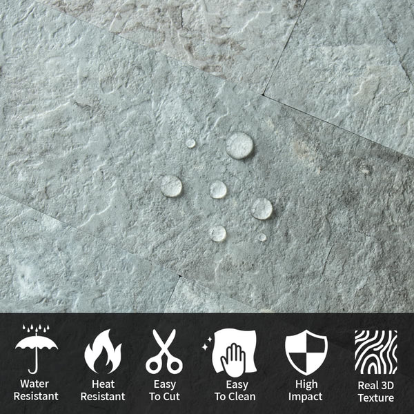 3''x12'' Grey Mountain Rock Subway PVC Tile