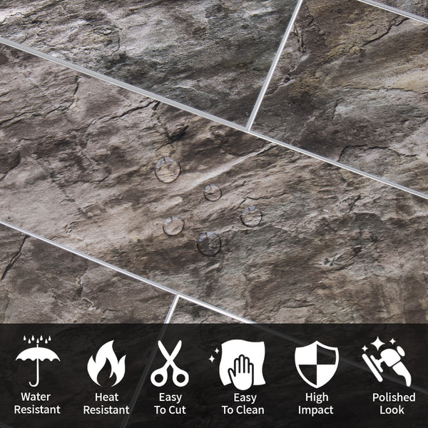 Polished Brown Marble 3''x12'' Subway PVC Tile