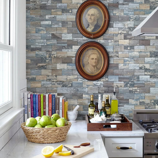 Distressed Wood Subway PVC Tile - Canada