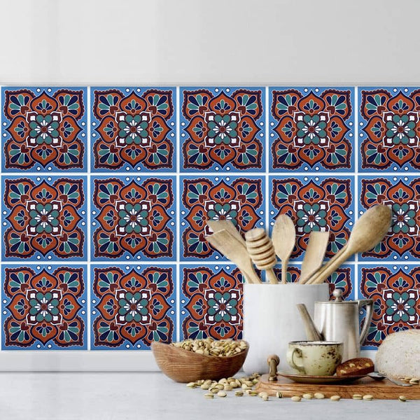 Colorful Talavera Mexican PVC Tile - Style 2