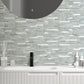 Grey Mountain Rock Stacked Linear PVC Tile Mixed Metal Silver