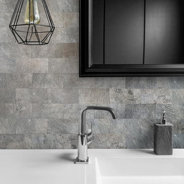 Gray Mountain Rock Look Subway PVC Tile