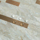 Light Brown Marble Look PVC Stacked Tile Mixed Bronze Metal Chips