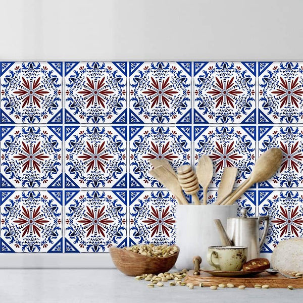 Colorful Talavera Mexican PVC Tile - Style 9