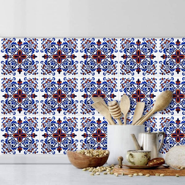 Colorful Talavera Mexican PVC Tile - Style 5