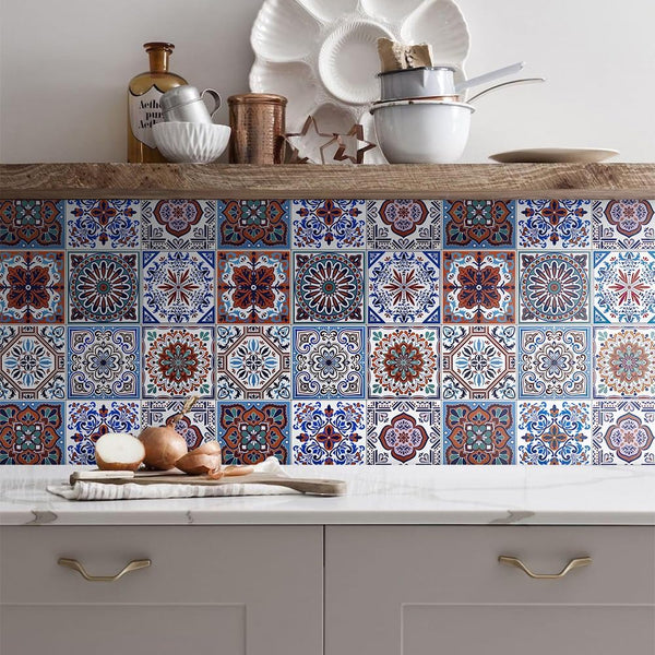 Colorful Talavera Mexican PVC Tile - Style 9