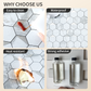 White Marble Hexagon PVC Tile Mixed Metal Silver