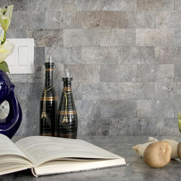 Gray Mountain Rock Look Subway PVC Tile