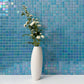 Blue Raibow Square Glass Tile