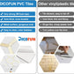 Polished White Ceramic Look Hexagon PVC Tile Mixed Light Golden Metal Chips