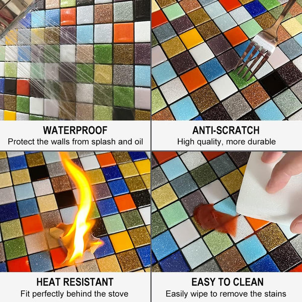 Colorful Mosaic Square Glass Tile