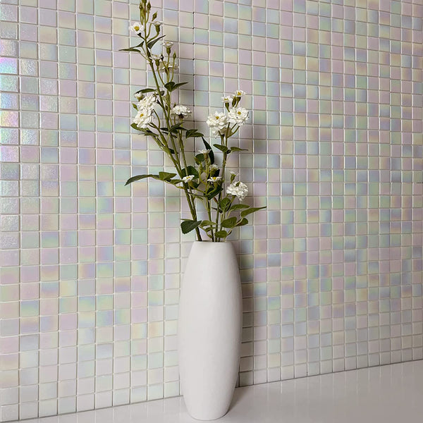 White Rainbow Square Glass Tile - Canada