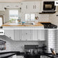Polished White Ceramic Look Subway PVC Tile Sheet