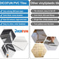 Black and Gray Wood Look PVC Tile Mixed Silver Metal Chips