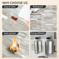Taupe and Beige Rustic Wood Linear Mosaic PVC Tile Mixed Metal Silver