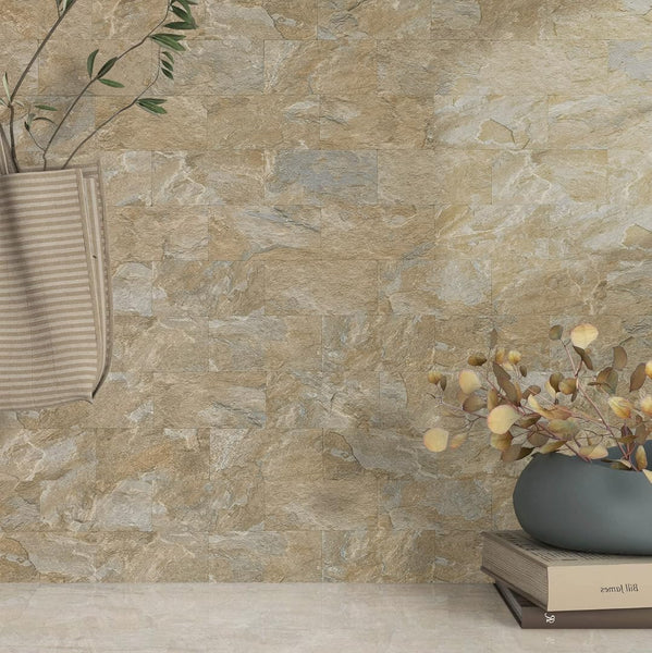 Beige Sandstone Look Subway PVC Tile