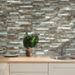 Beige & Brown Stacked Linear PVC Tile Mixed Metal Silver