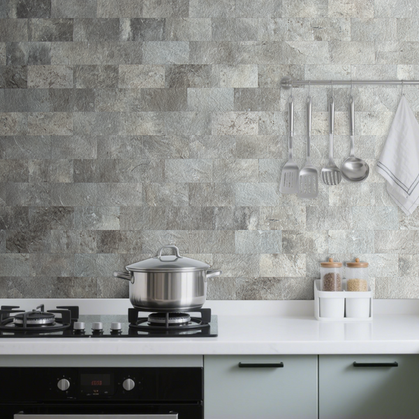 Gray Mountain Rock Look Subway PVC Tile