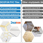 Polished White Ceramic Look PVC Tile Mixed Golden Metal Chips