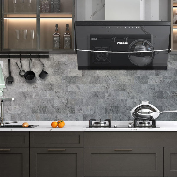 Dark Gray Slate Subway PVC Tile