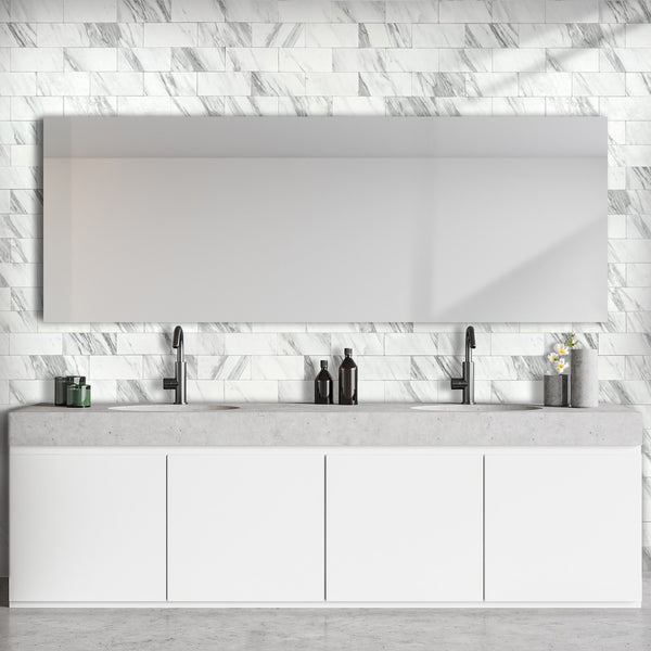 3''x6'' White Marble Subway PVC Tile