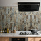 3''x12'' Beige & Brown Slate Subway PVC Tile