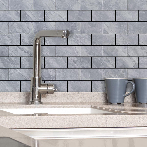 Grey Marble Subway PVC Tile