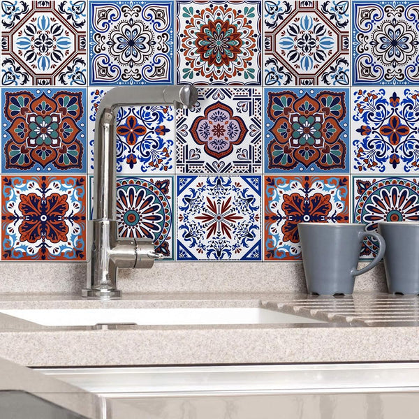 Colorful Talavera Mexican PVC Tile - Style 1