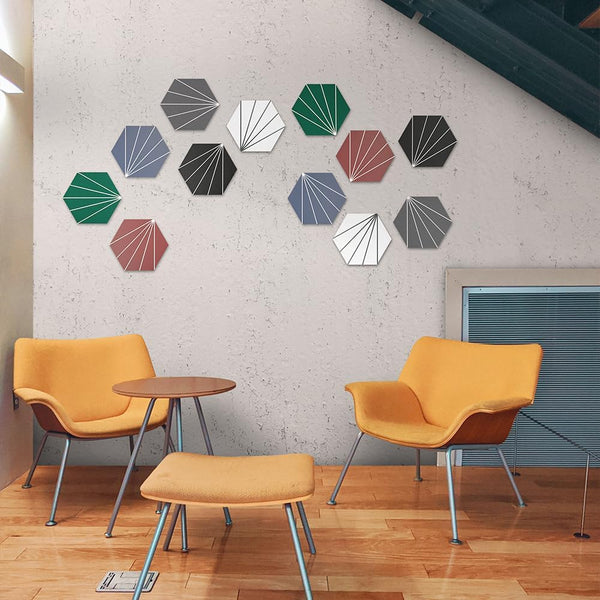 Red Star Burst Hexagon PVC Tile