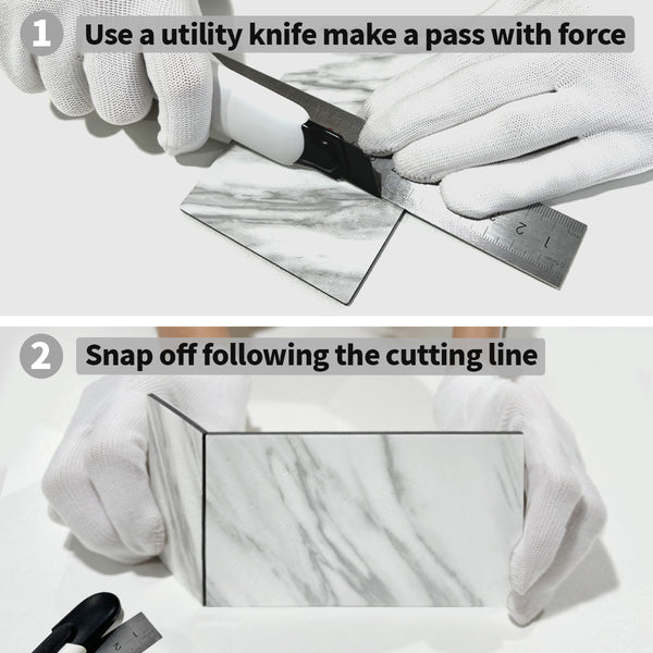 3''x6'' White Marble Subway PVC Tile