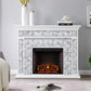 White Marble Look Triangle PVC Mosaic Tile Mixed Golden Chips