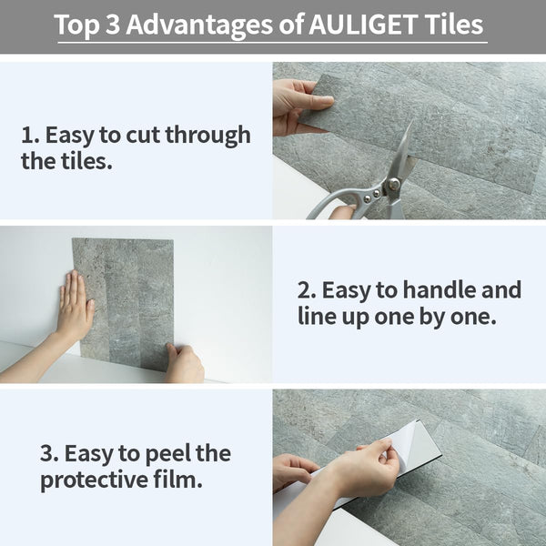 3''x12'' Grey Mountain Rock Subway PVC Tile