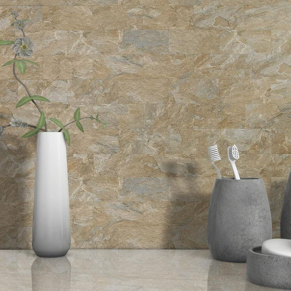 Beige Sandstone Look Subway PVC Tile