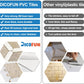 Beige Sandstone Hexagon PVC Tile Mixed light Golden Metal Chips