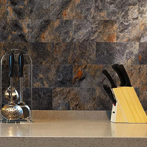 6‘’ x 12'' Rust Slate Subway PVC Tile