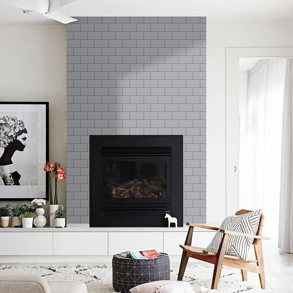 Polished Grey Ceramic Look Subway PVC Tile - Canada