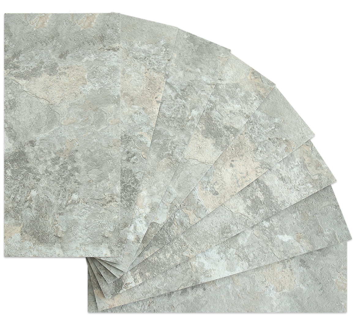 5.75''x12.2'' Grey and Beige Slate Subway PVC Tile