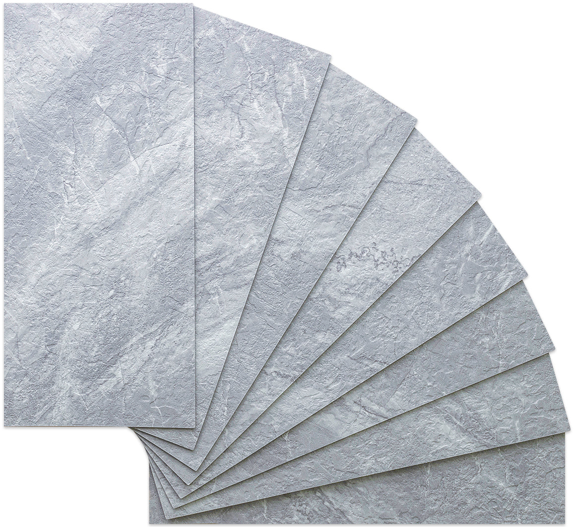 5.75''x12.2'' Bluish Gray Marble Subway PVC Tile