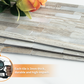 Taupe and Beige Rustic Wood Linear Mosaic PVC Tile Mixed Metal Silver