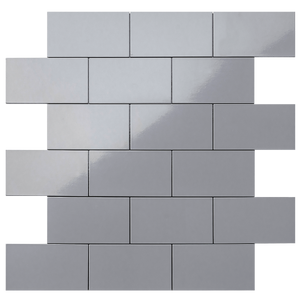 Polished Gray Ceramic Look Subway PVC Tile