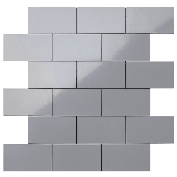 Polished Grey Ceramic Look Subway PVC Tile - Canada