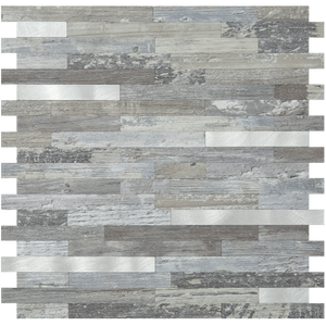 Distressed Wood Stacked PVC Mixed Silver Metal Chips - Canada