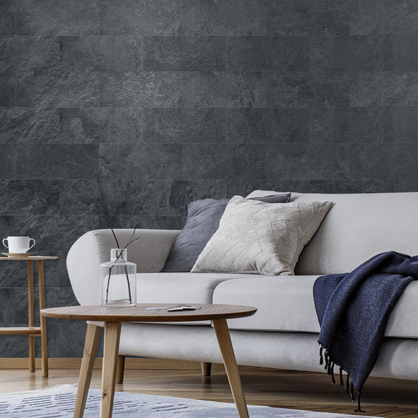 6''x12'' Black Slate Subway PVC Tile